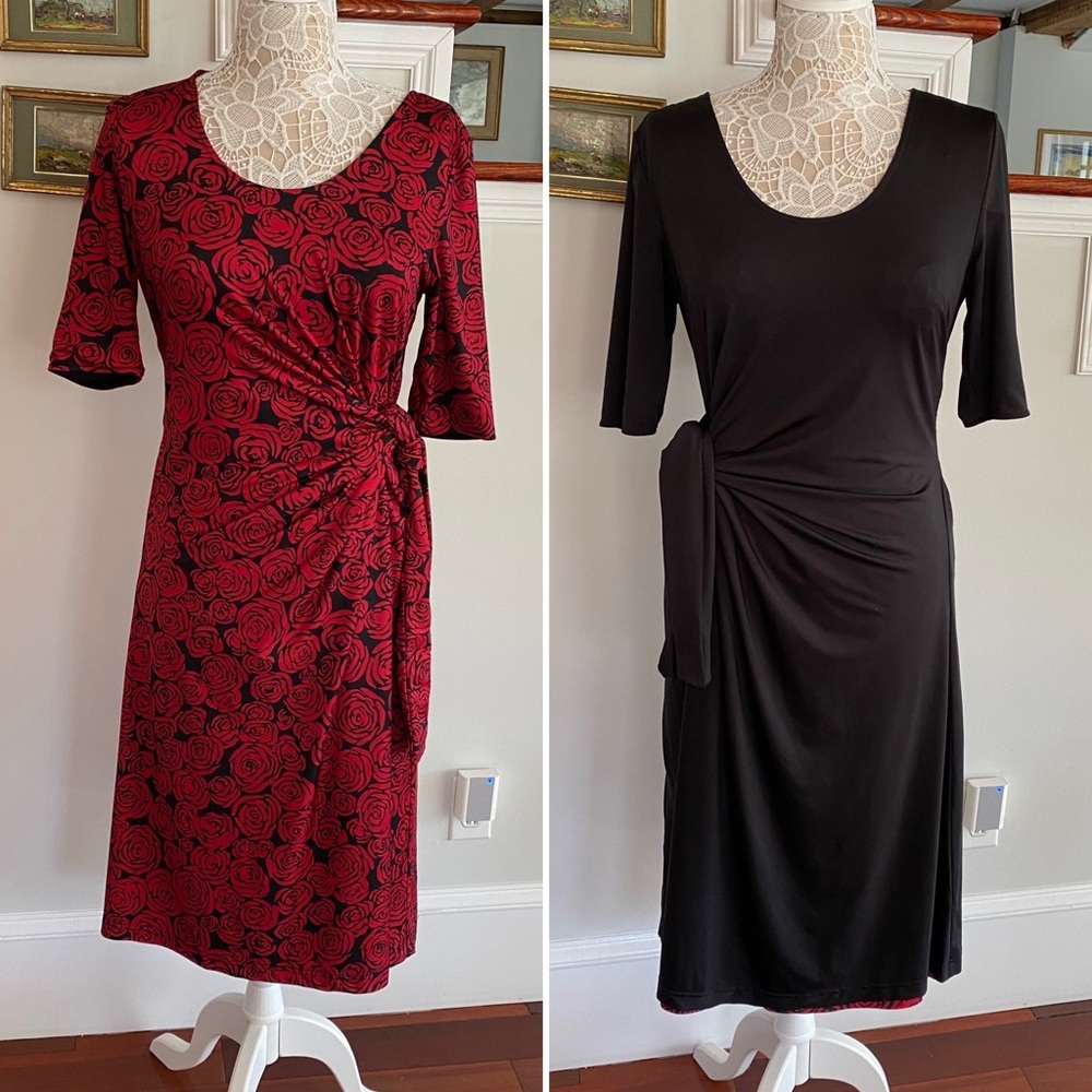 BETABRAND Shape Shift Rose Reversible Travel Dress medium